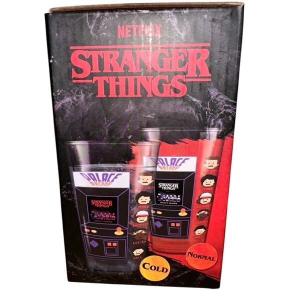 Paladone Netflix Stranger Things Arcade Colour Change Glass Multi 450ml NEW - Picture 2 of 6